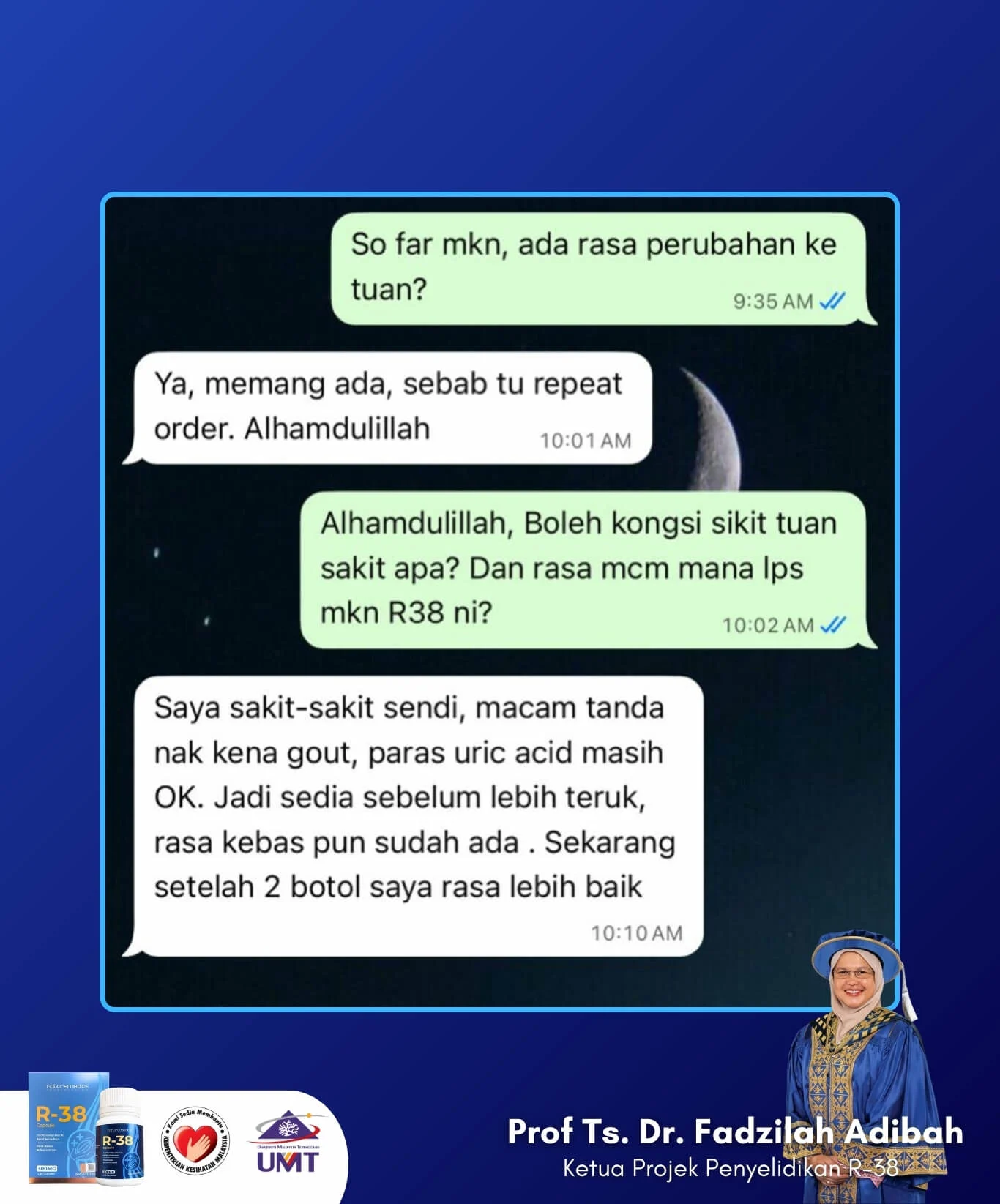testimoni r38 produk sendi by umt