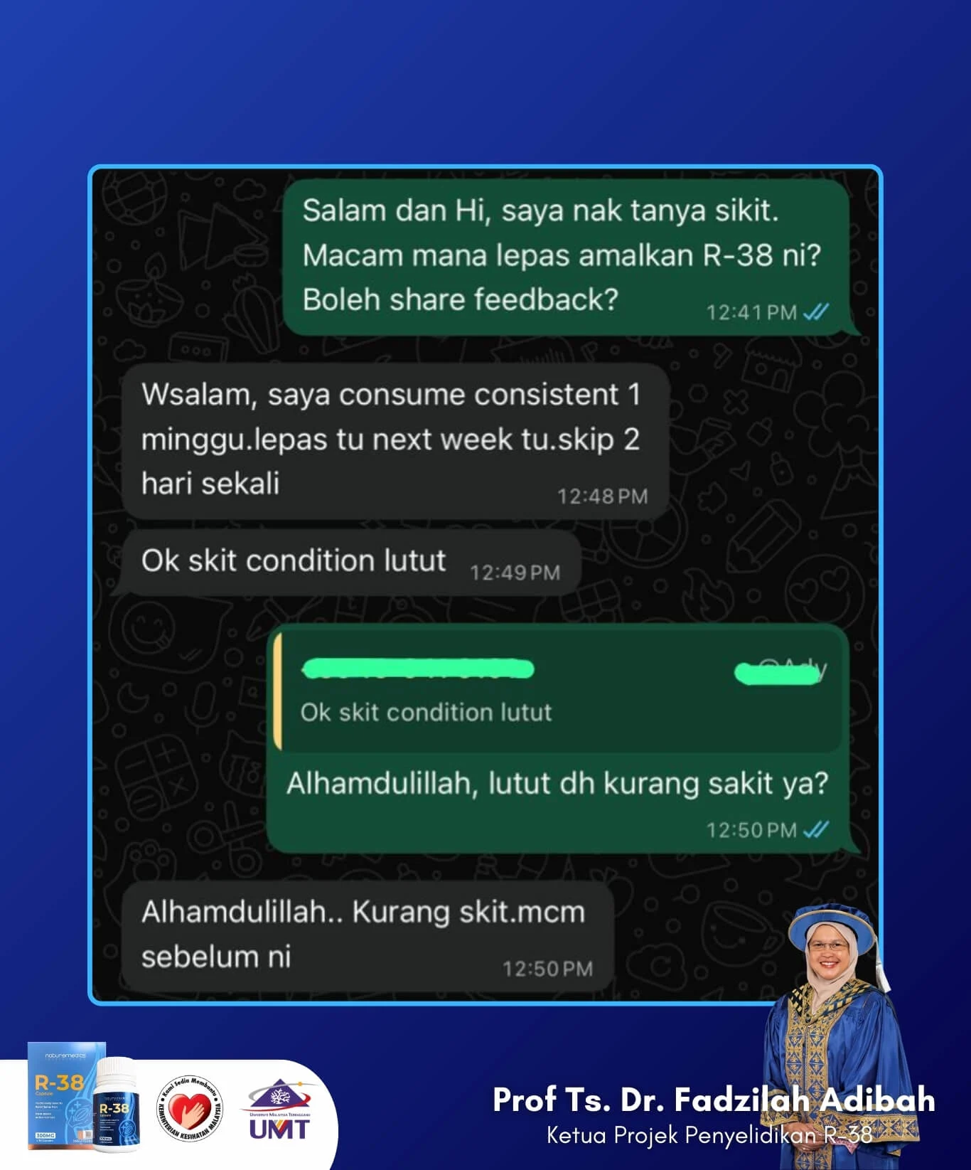 testimoni r38 produk sendi by umt
