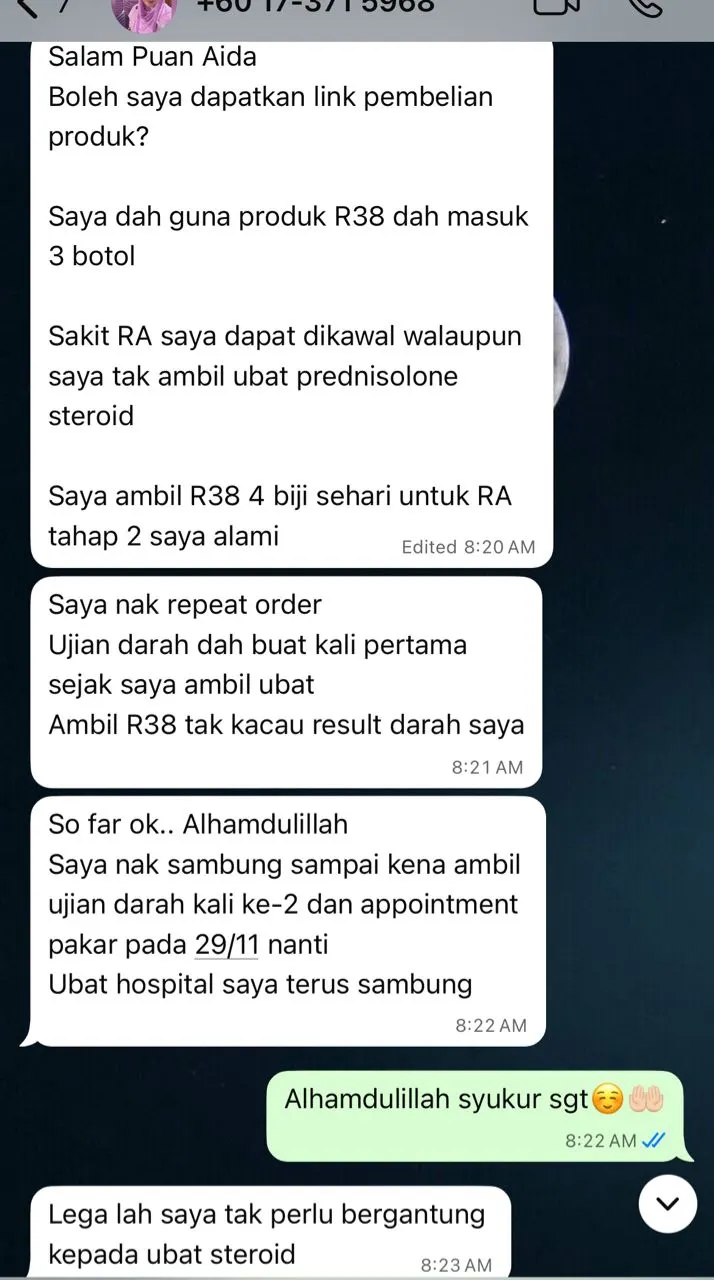 testimoni r38 produk sendi by umt